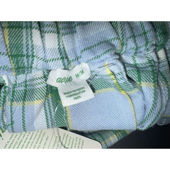 Aerie Class Act Blue & Green Pleated Plaid Mini Skirt SzM Schoolgirl Preppy NWT - Picture 5 of 6